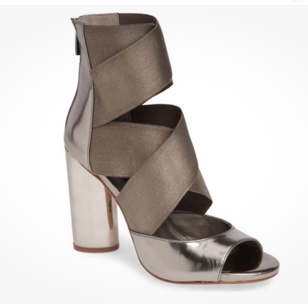 Donna Karen Briana wide strap high sandal heel
